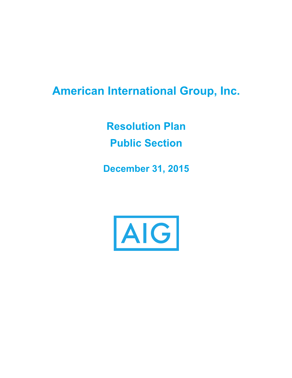 American International Group, Inc