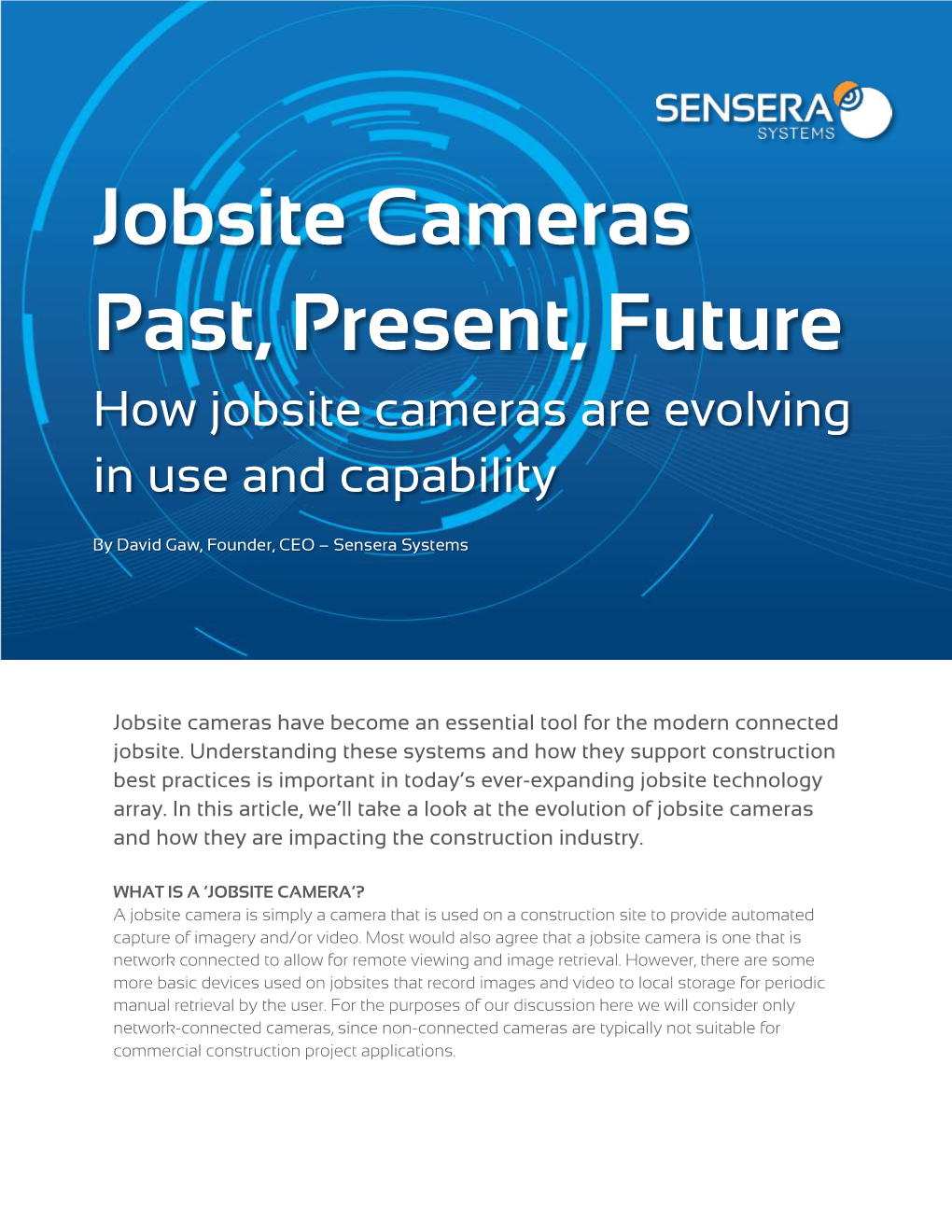 Jobsite Cameras Past, Present, Future