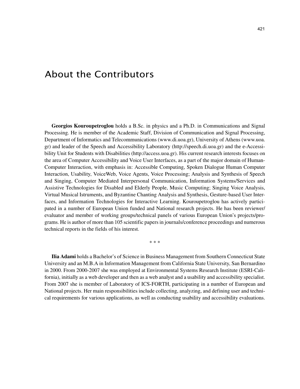 About the Contributors