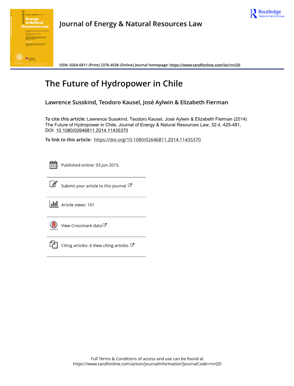 The Future of Hydropower in Chile