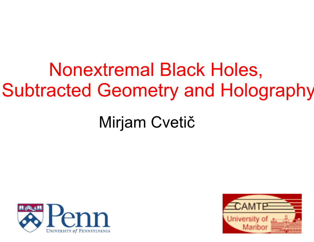 Nonextremal Black Holes, Subtracted Geometry and Holography