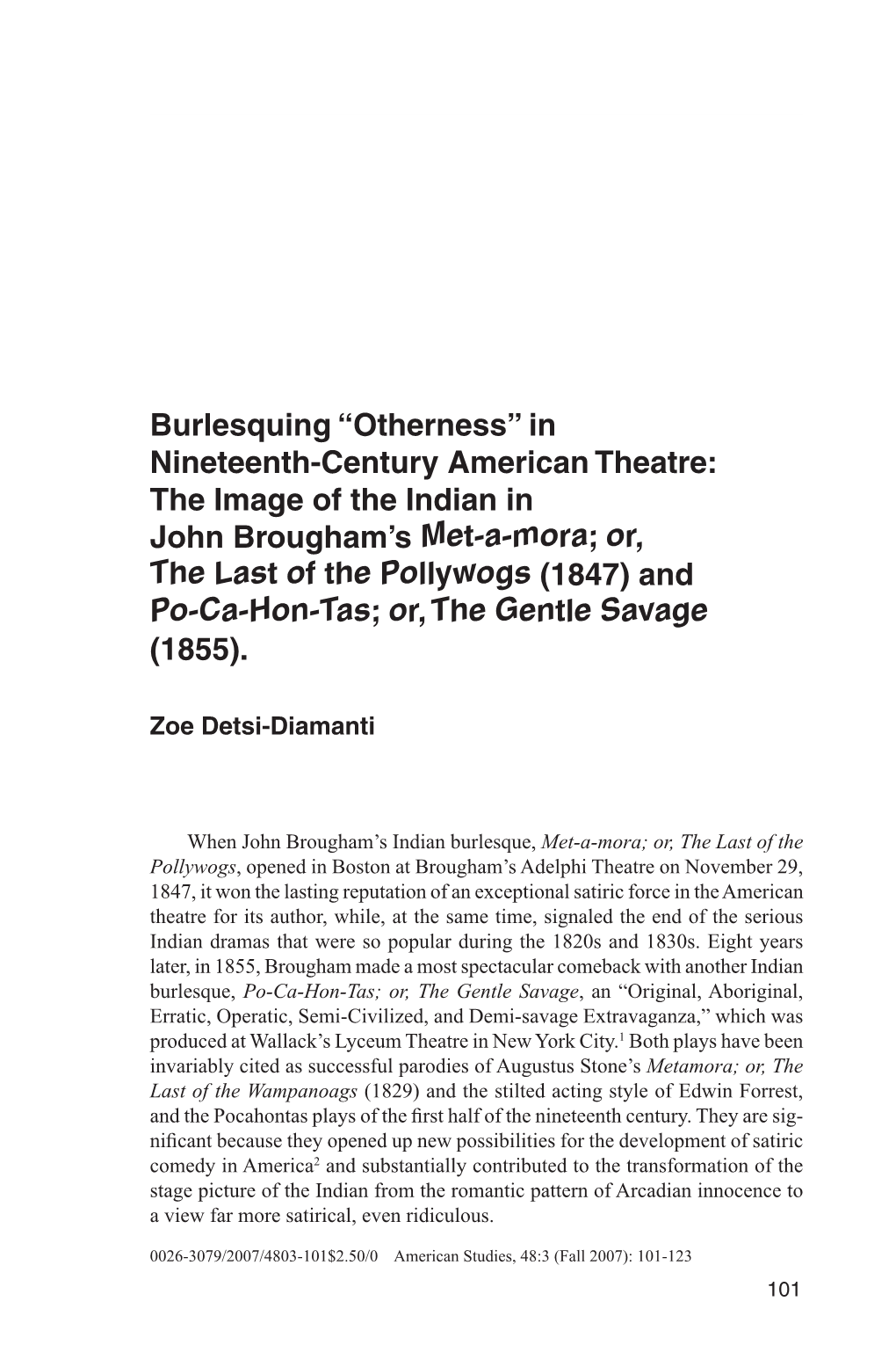 In Nineteenth-Century American Theatre: the Image