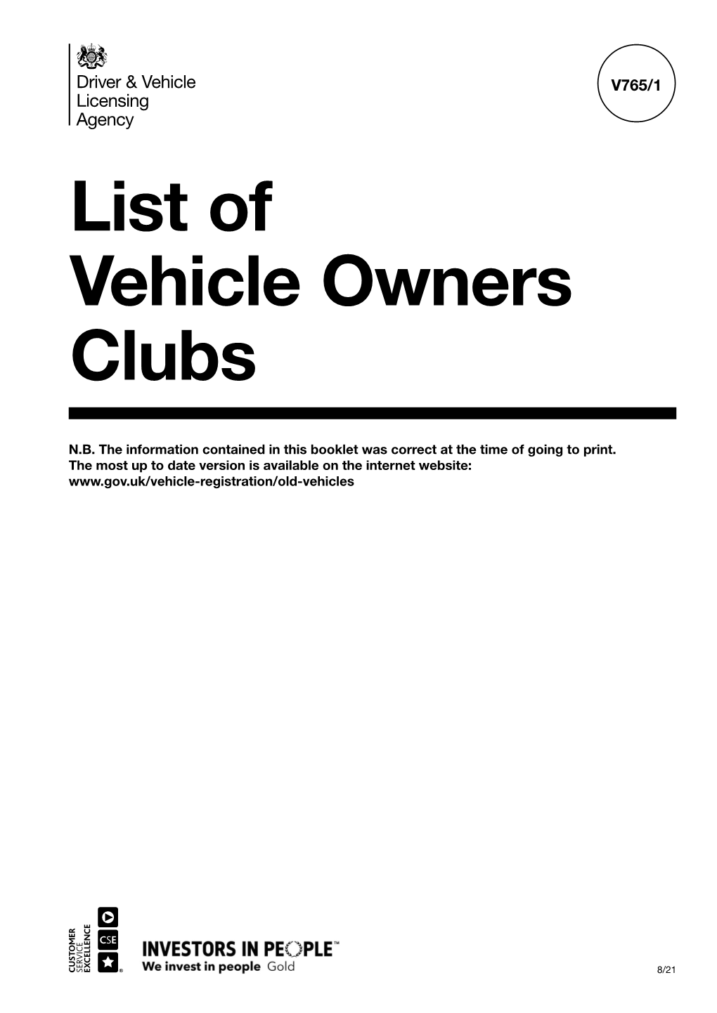 List of Vehicle Owners Clubs