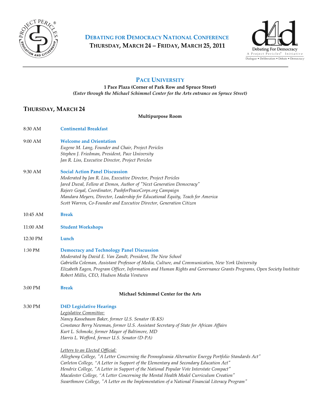 Conference Agenda