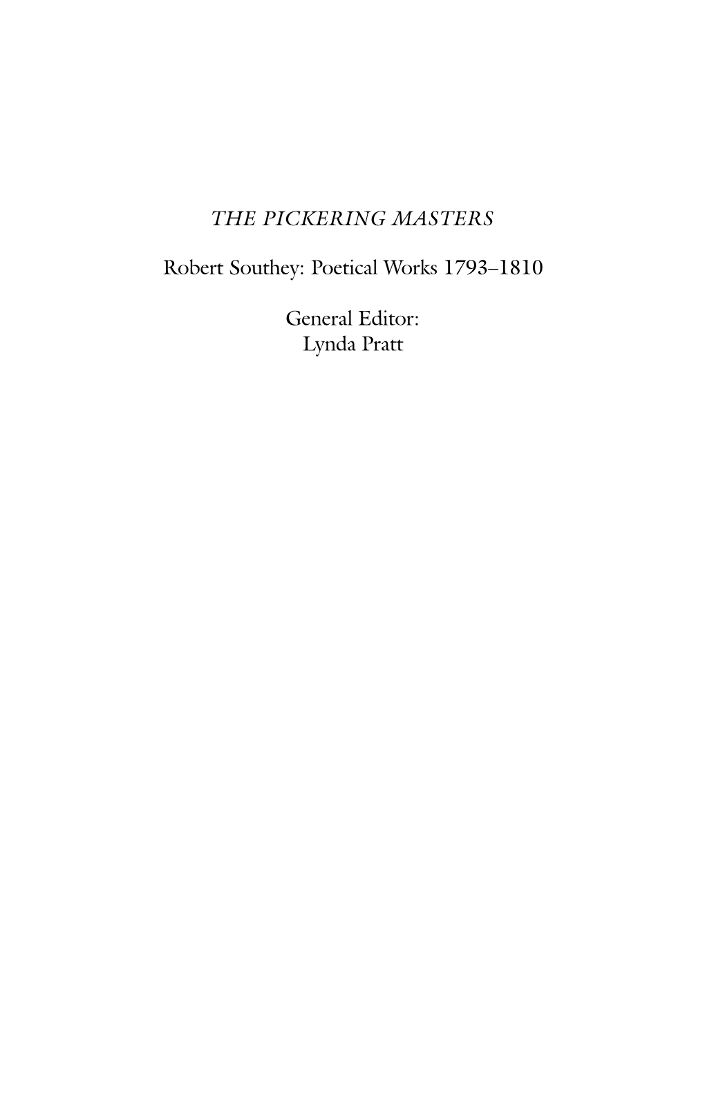 Robert Southey: Poetical Works 1793–1810; Joan Of