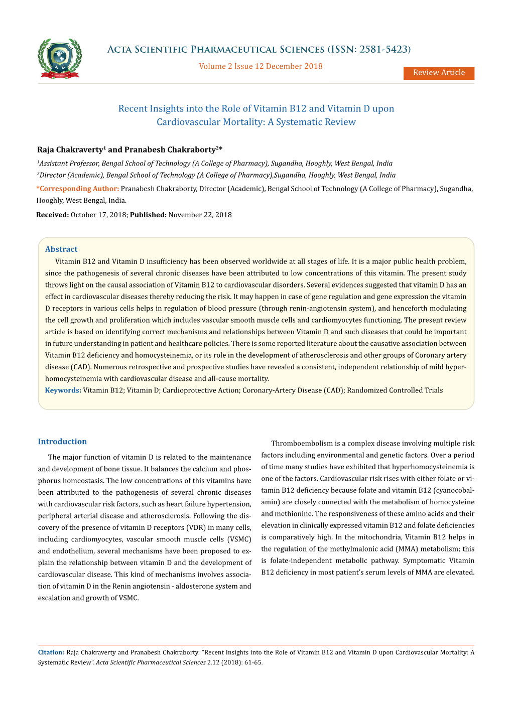 Recent Insights Into the Role of Vitamin B12 and Vitamin D Upon Cardiovascular Mortality: a Systematic Review