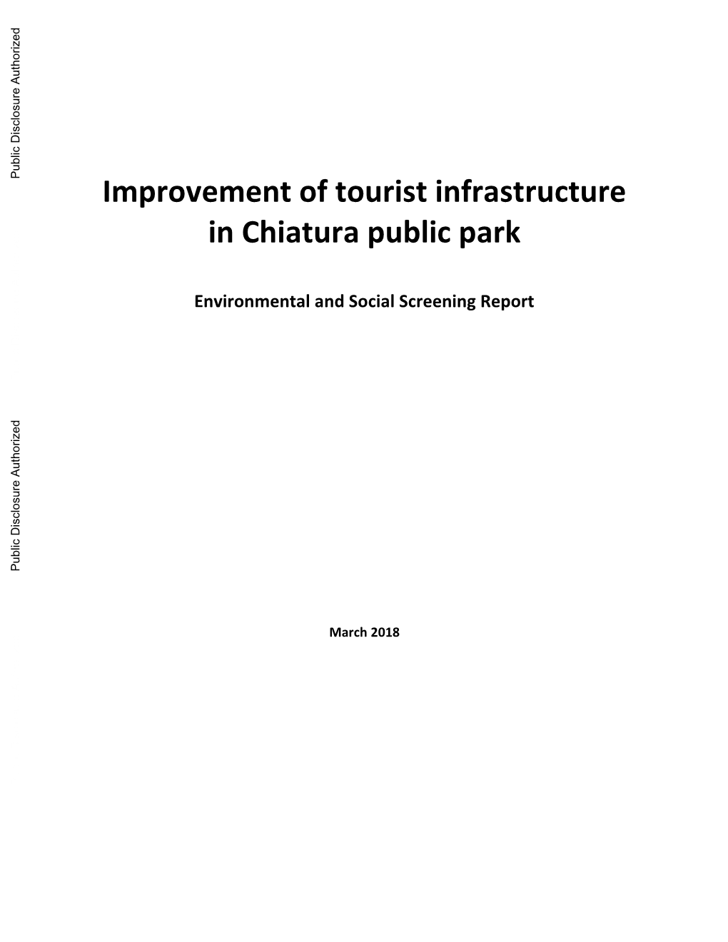 Improvement of Tourist Infrastructure in Chiatura Public Park