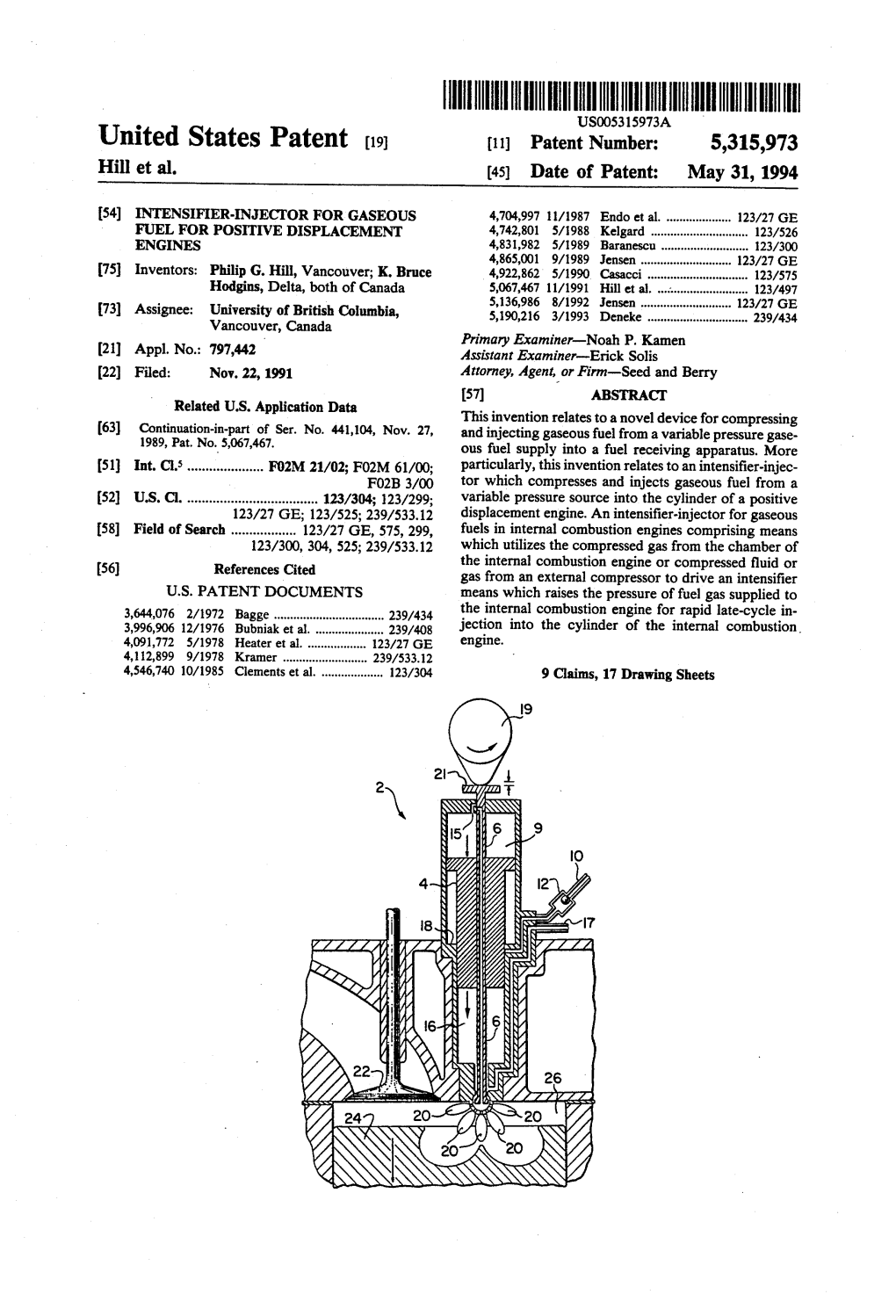 Uillted States Patent [19] [11] Patent Number: 5,315,973 1