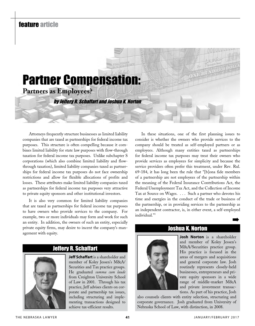 Partner Compensation: Partners As Employees? by Jeffery R