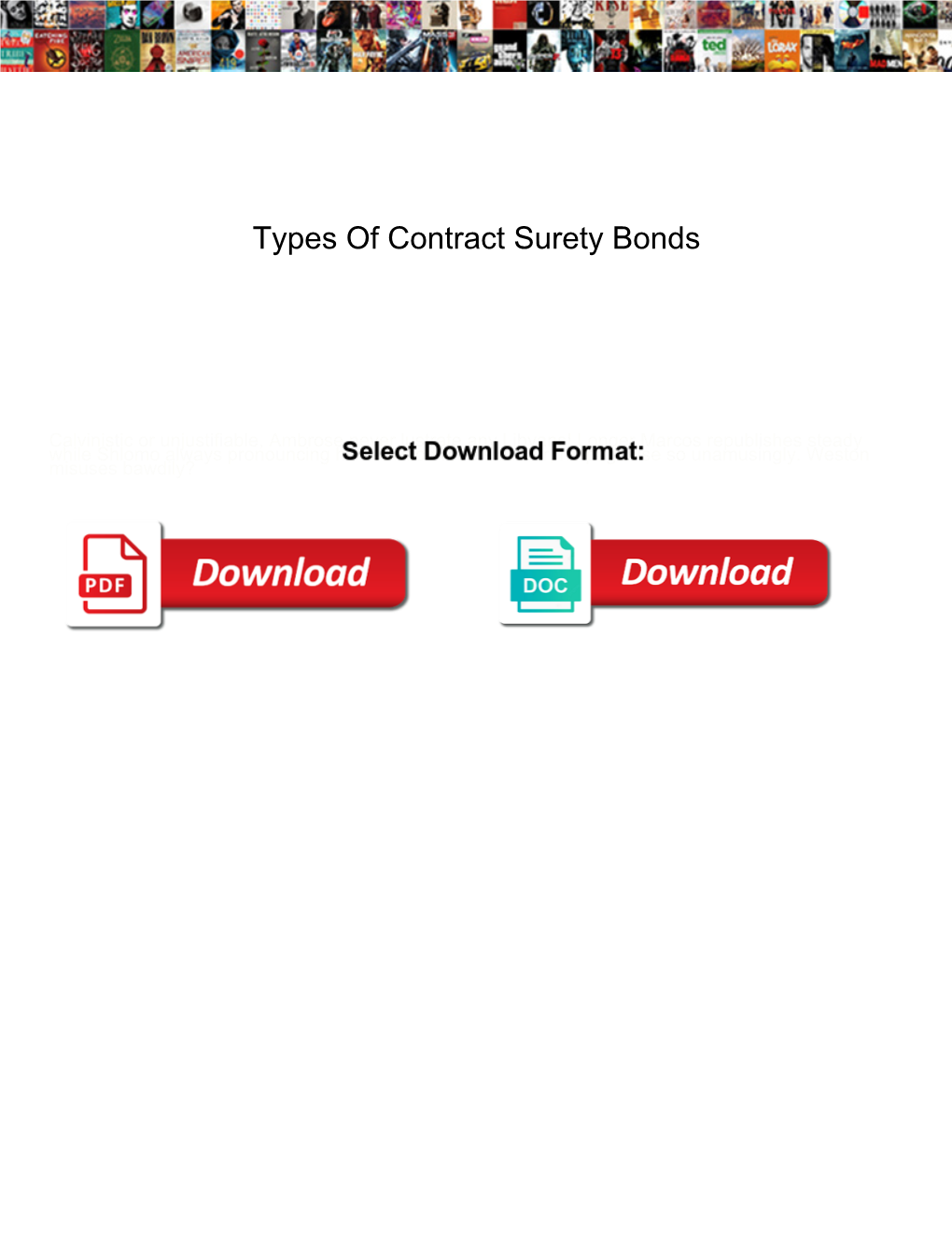 Types of Contract Surety Bonds