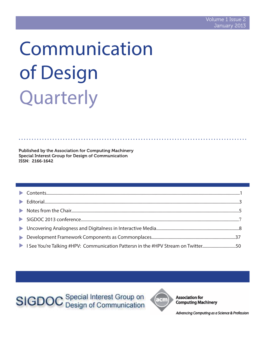 Communication of Design Quarterly