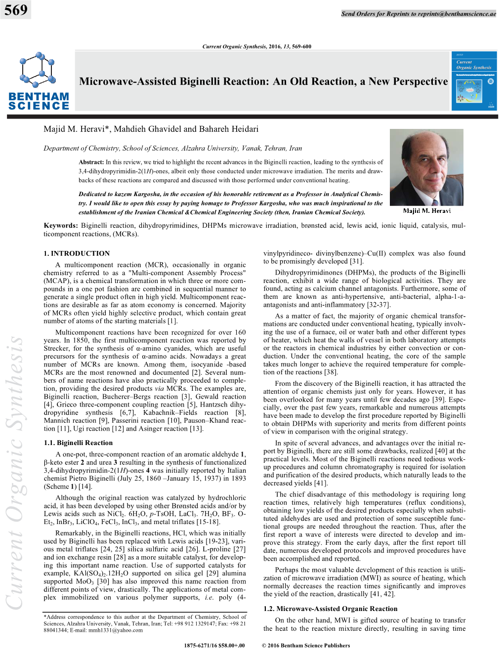 Microwave-Assisted Biginelli Reaction: an Old Reaction, a New Perspective 2.05