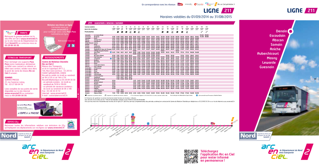 LIGNE LIGNE Horaires Valables Du 01/09/2014 Au 31/08/2015