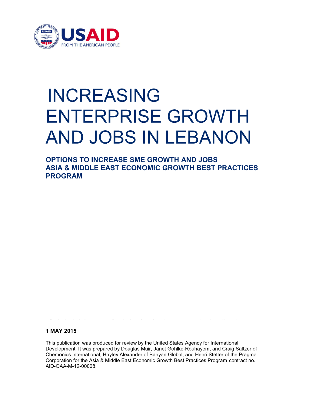 Increasing Enterprise Growth and Jobs in Lebanon