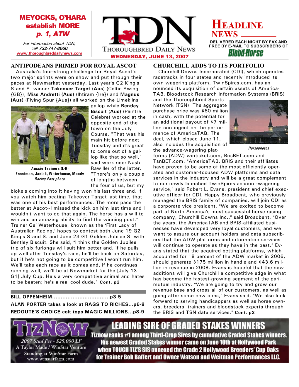 HEADLINE NEWS • 6/13/07 • PAGE 2 of 9