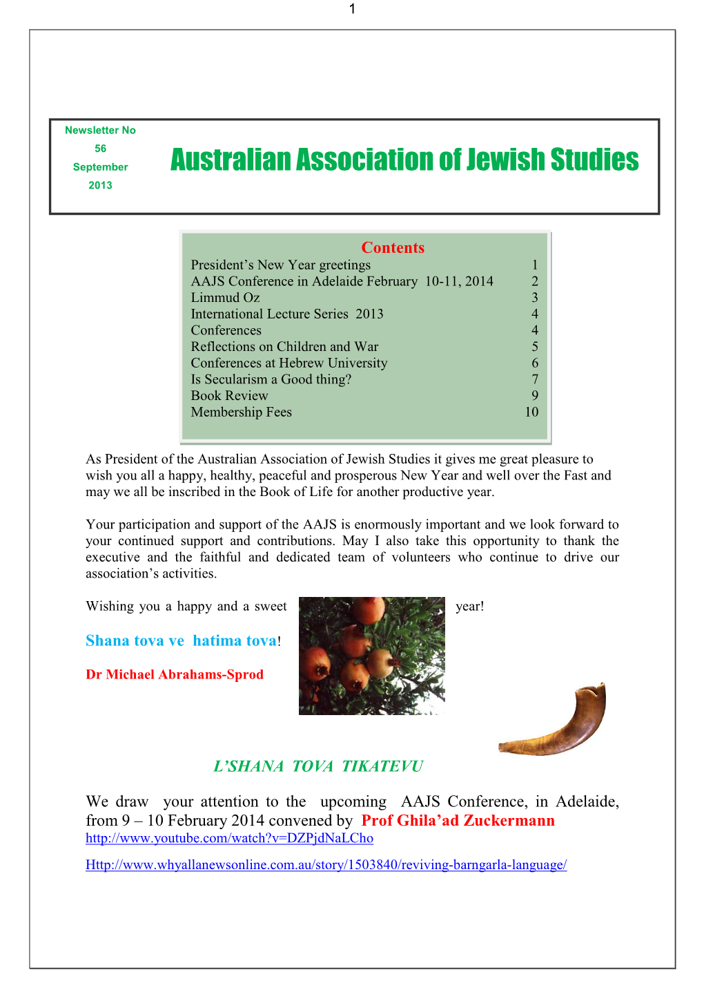 Australian Association of Jewish Studies 2013