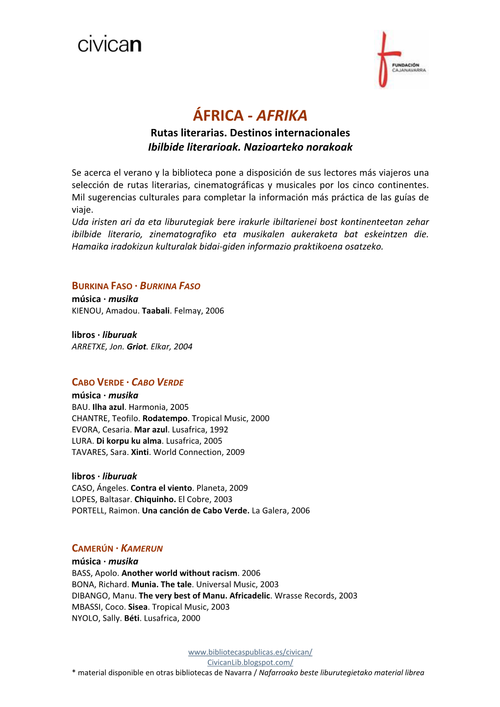 África · Rutas Literarias