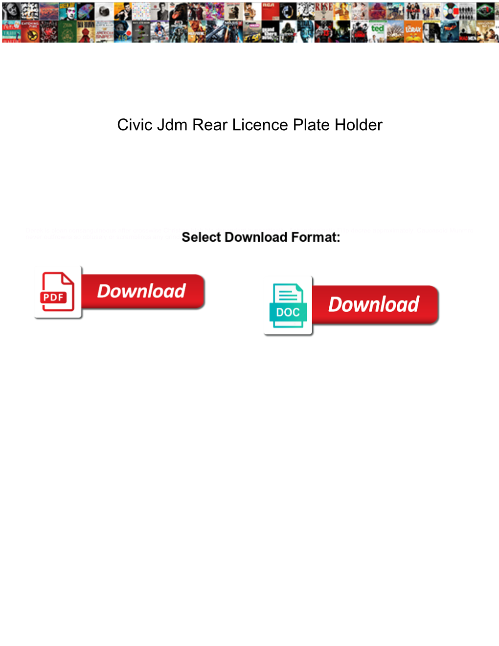 Civic Jdm Rear Licence Plate Holder