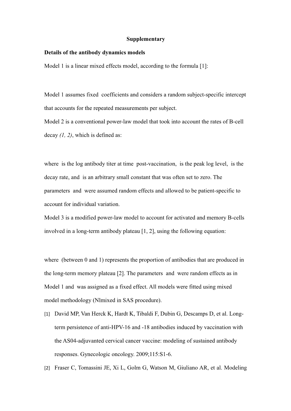 Details of the Antibody Dynamics Models