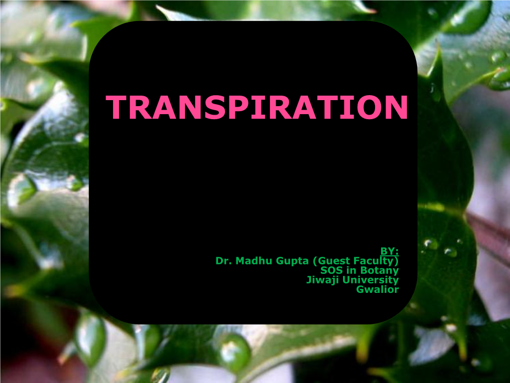 Transpiration