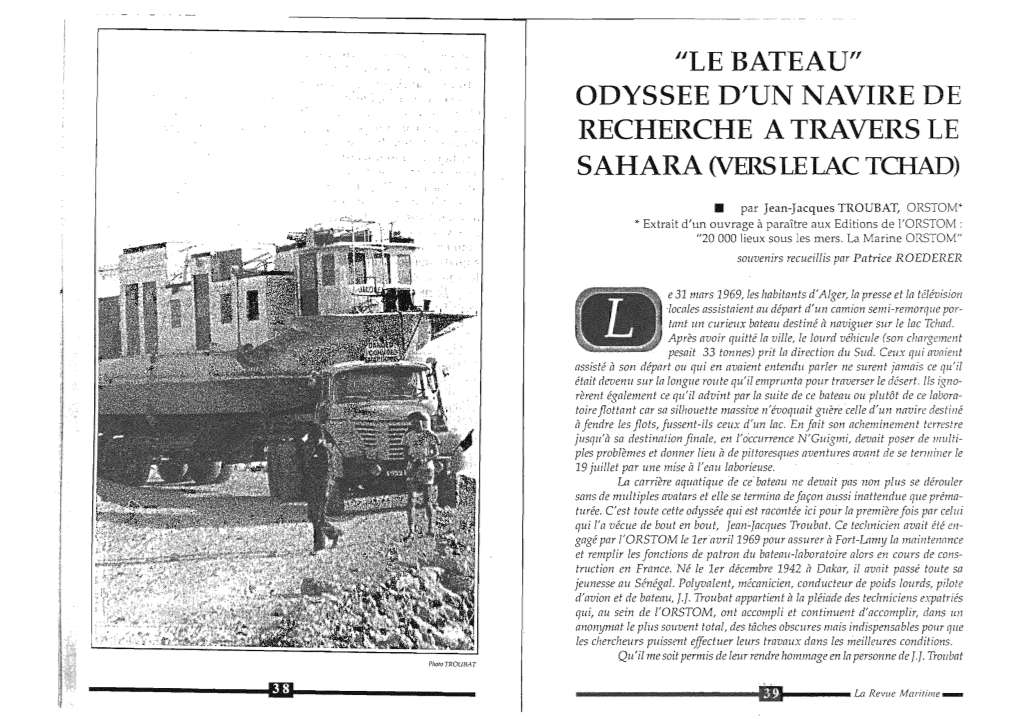 Le Bateau" Odyssee D'un Navire De Recherche a Travers Le Sahara (Vers Le Lac Tœiad)