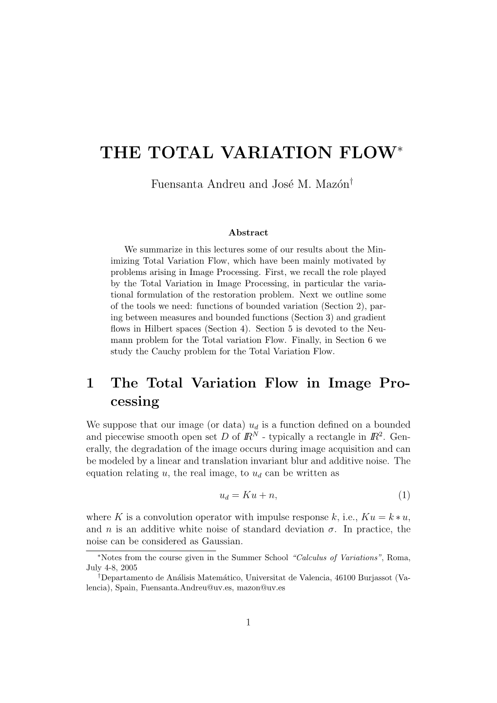 The Total Variation Flow∗