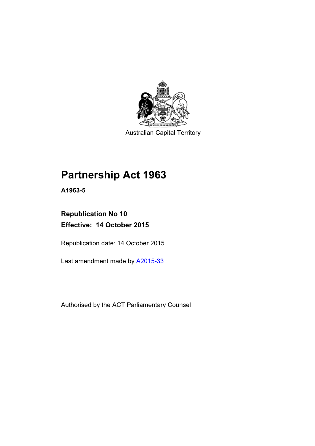 Partnership Act 1963