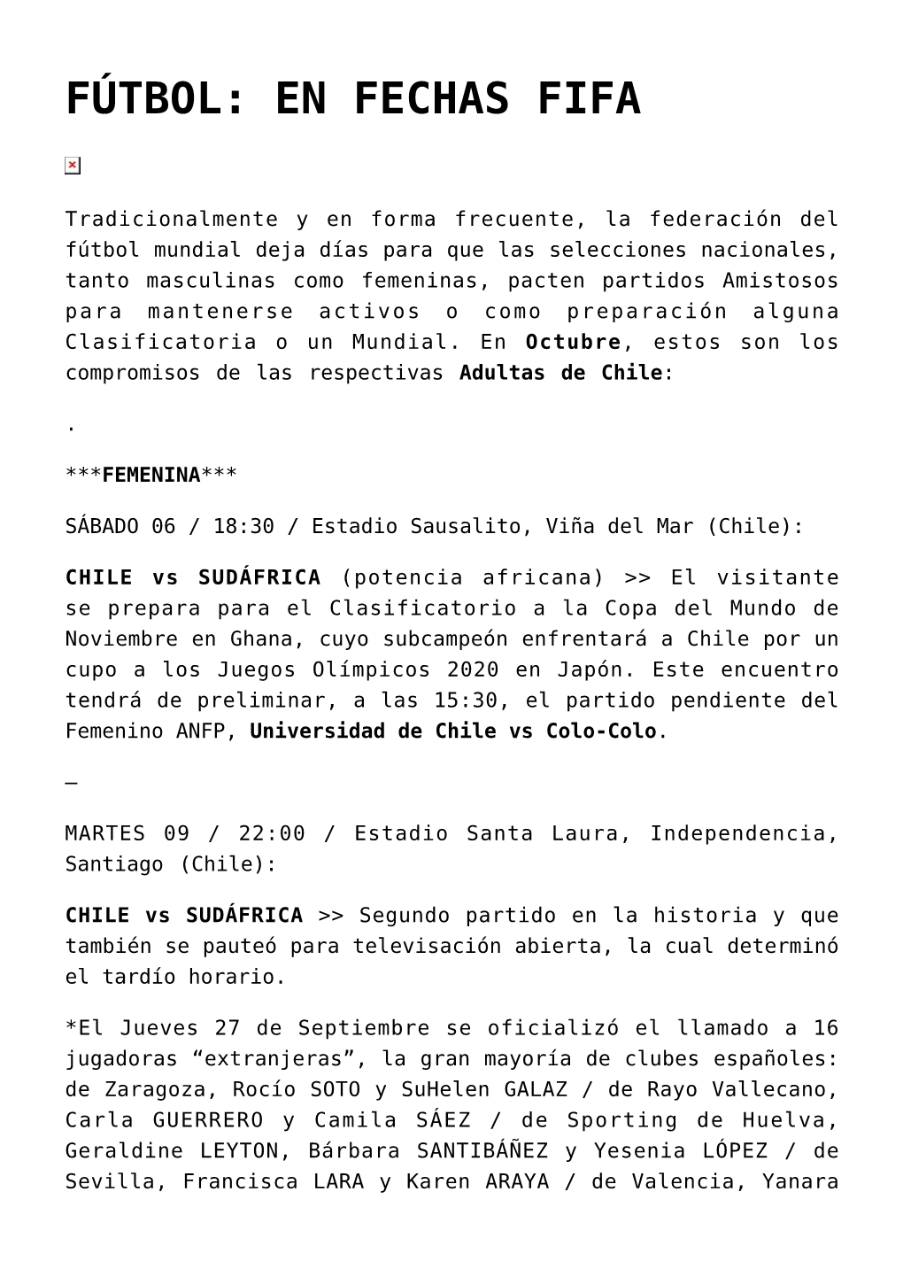 FÚTBOL: EN FECHAS FIFA,Las Reacciones Tras El Fallo De La CIJ De La Haya,FÚTBOL: RESULTADOS,Eugenio Ortega Frei Destaca Que Po