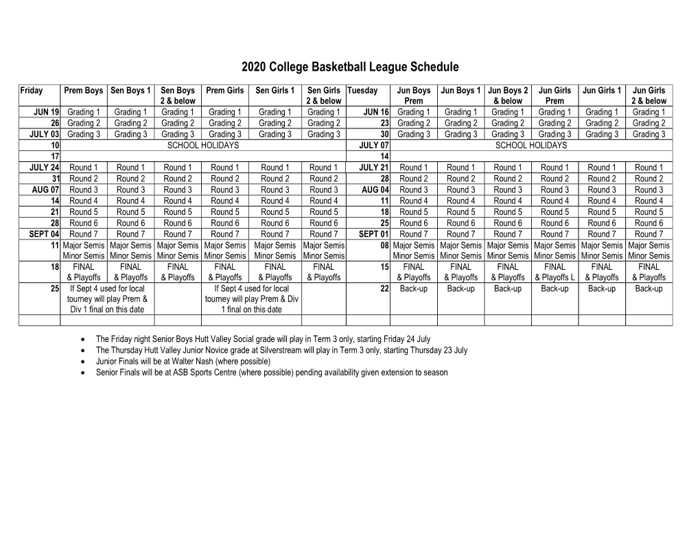 2020 CSW Basketball Handbook