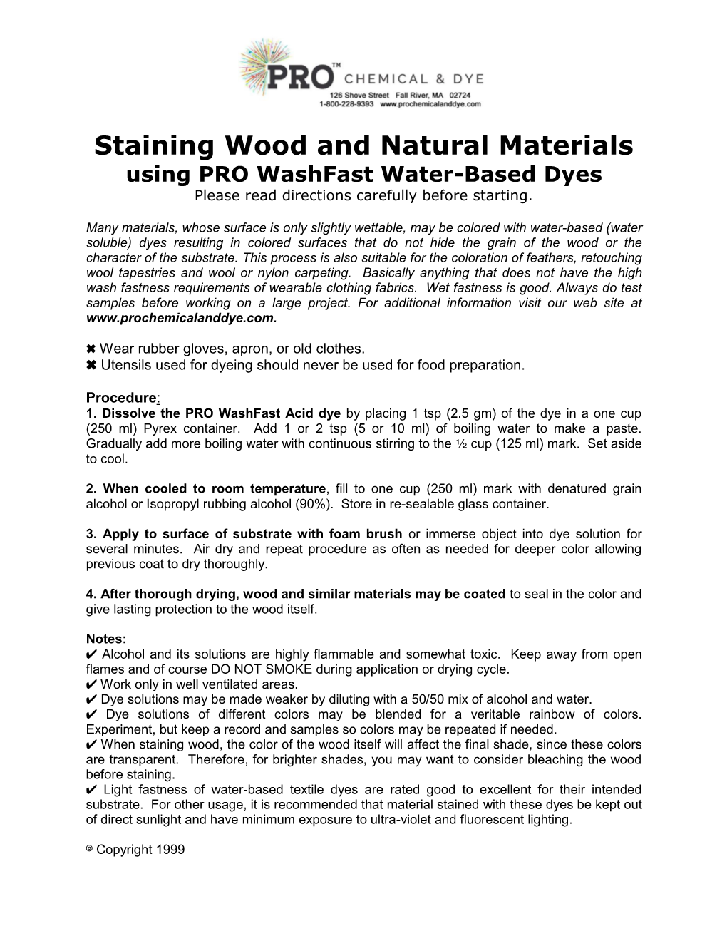 Staining Wood and Natural Materials Using PRO Washfast Water Based