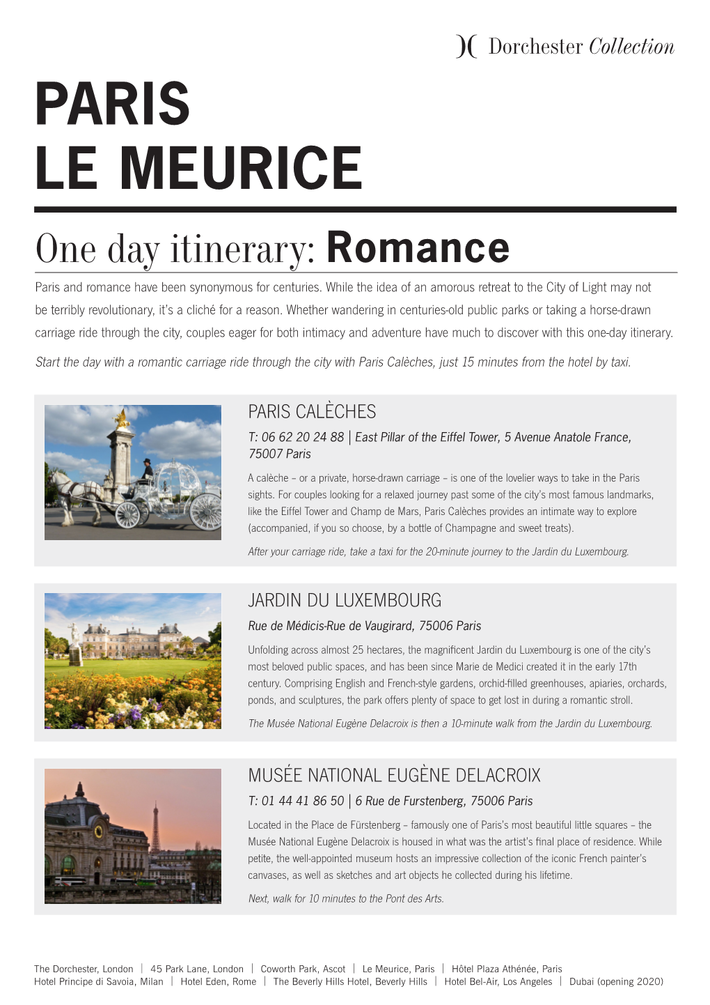 PARIS LE MEURICE One Day Itinerary: Romance Paris and Romance Have Been Synonymous for Centuries