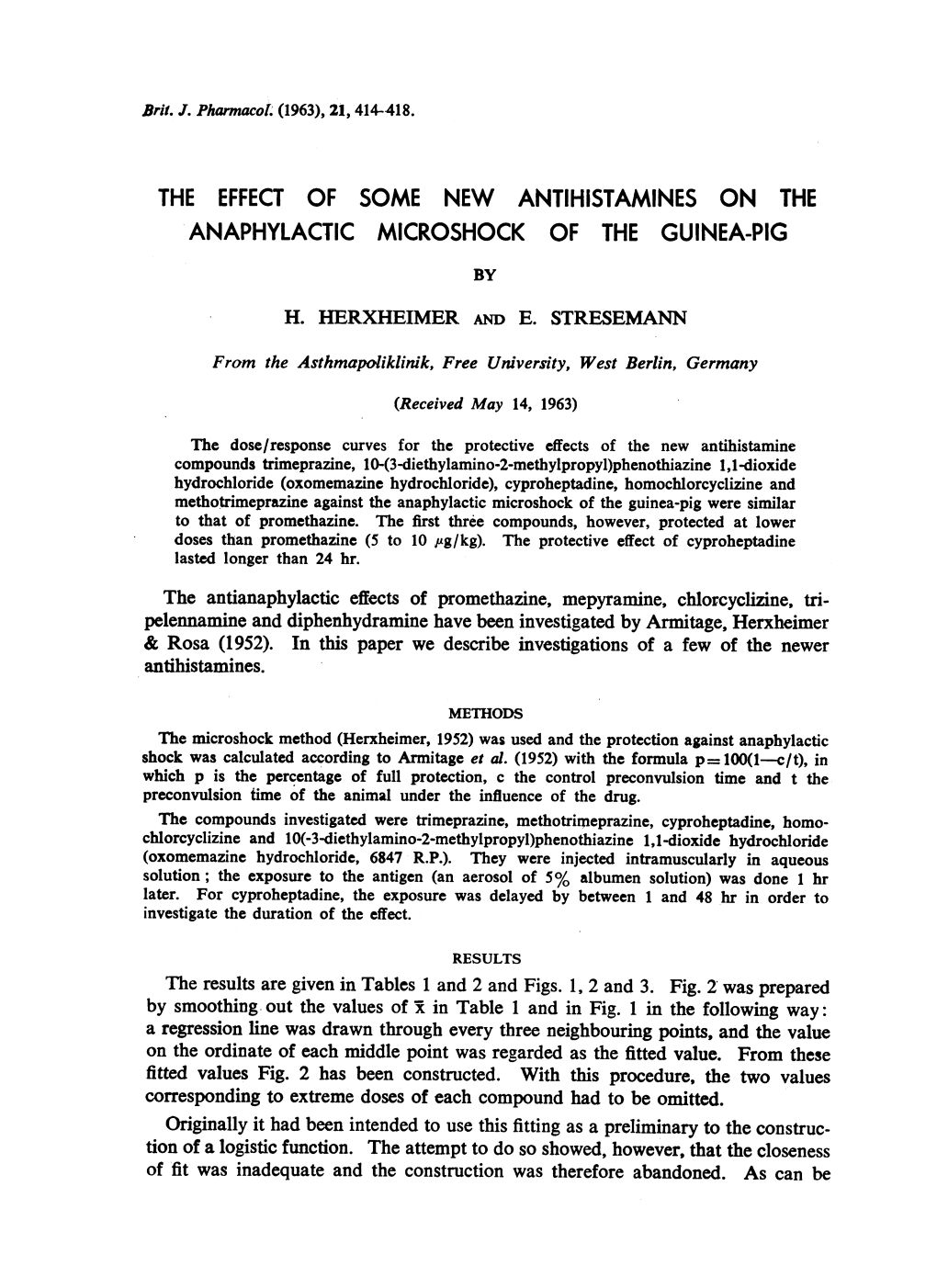 Anaphylactic Microshock of the Guinea-Pig by H