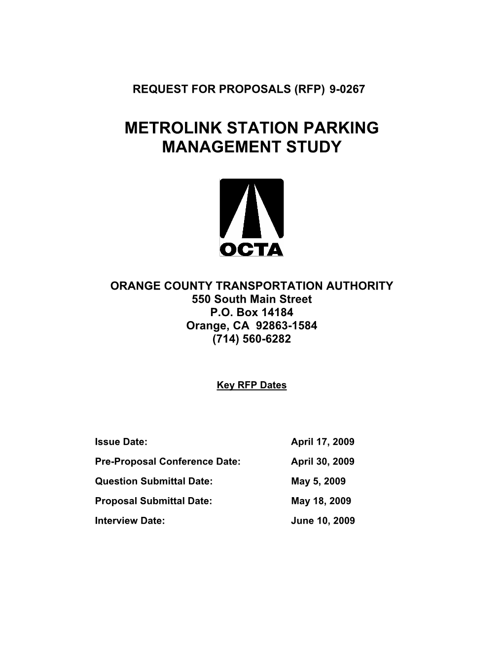 Metrolink Station Parking Management Study