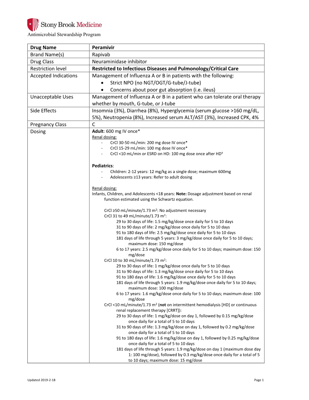 Drug Name Peramivir Brand Name(S)