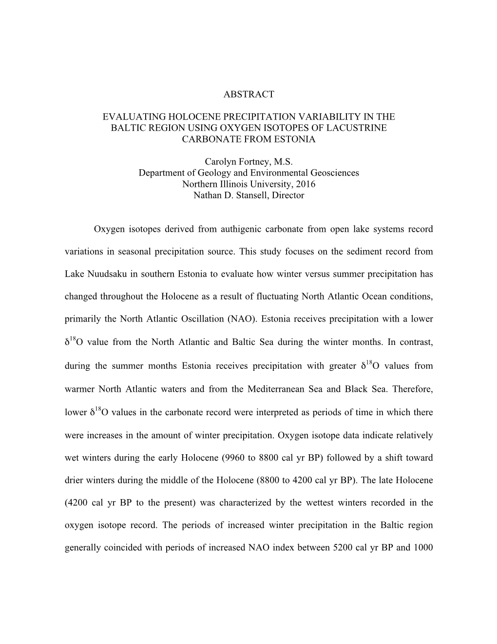 Abstract Evaluating Holocene Precipitation