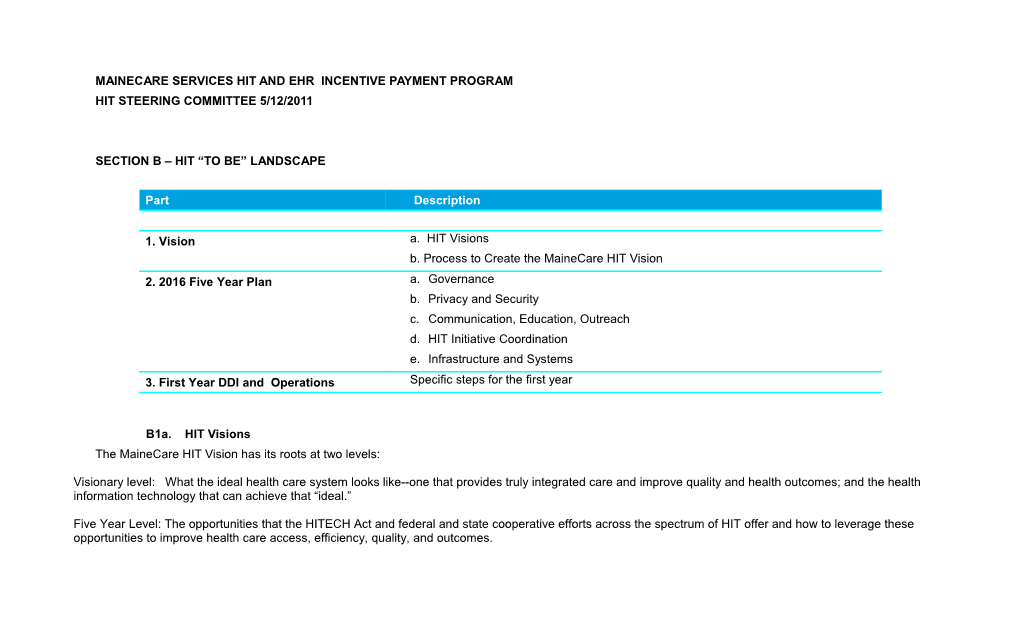 Mainecare Services Hit and Ehr Incentive Payment Program