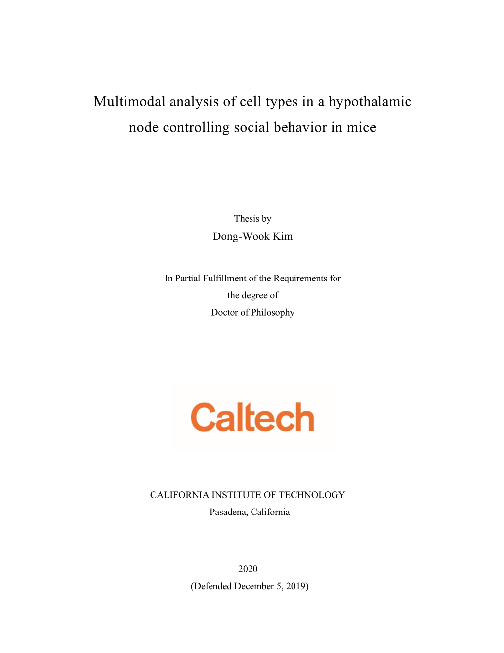 Multimodal Analysis of Cell Types in a Hypothalamic Node Controlling Social Behavior in Mice