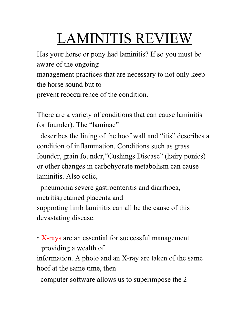 Has Your Horse Or Pony Had Laminitis? If So You Must Be Aware of the Ongoing