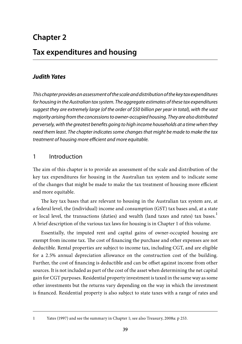 Chapter 2 Tax Expenditures and Housing