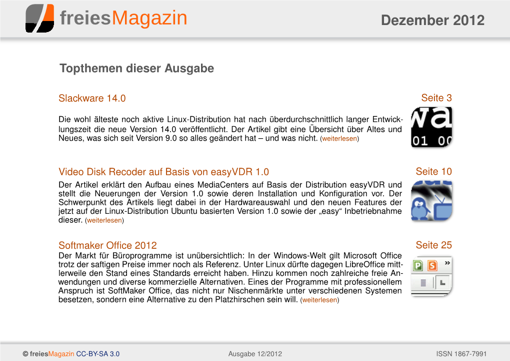 Freiesmagazin 12/2012