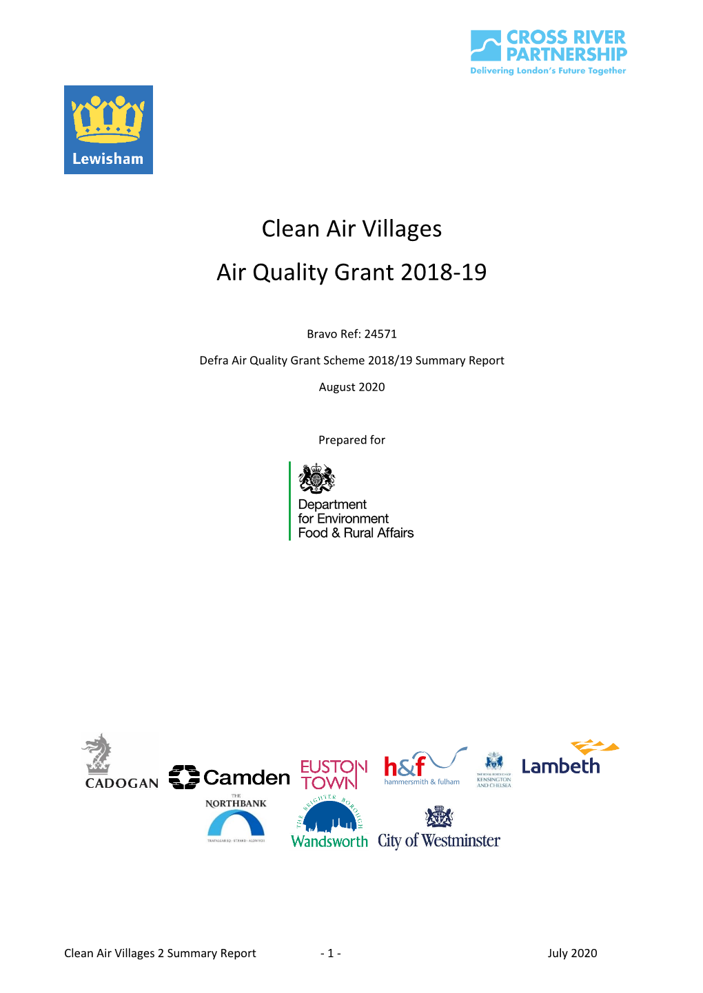 Defra Air Quality Grant Scheme 2018/19 Summary Report
