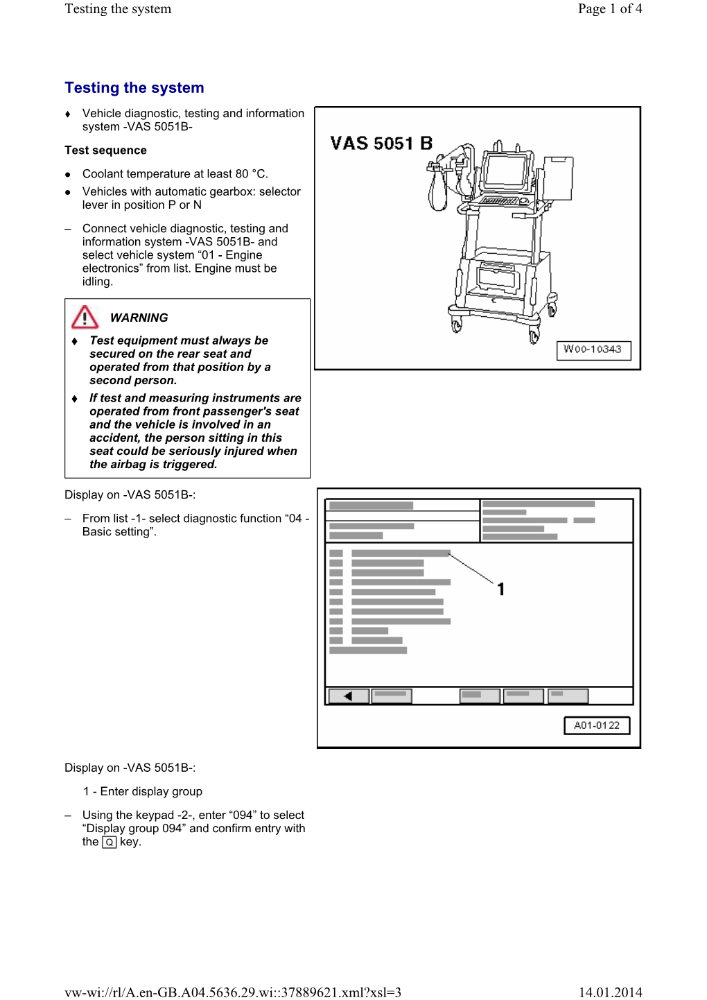 Testing the System Page 1 of 4