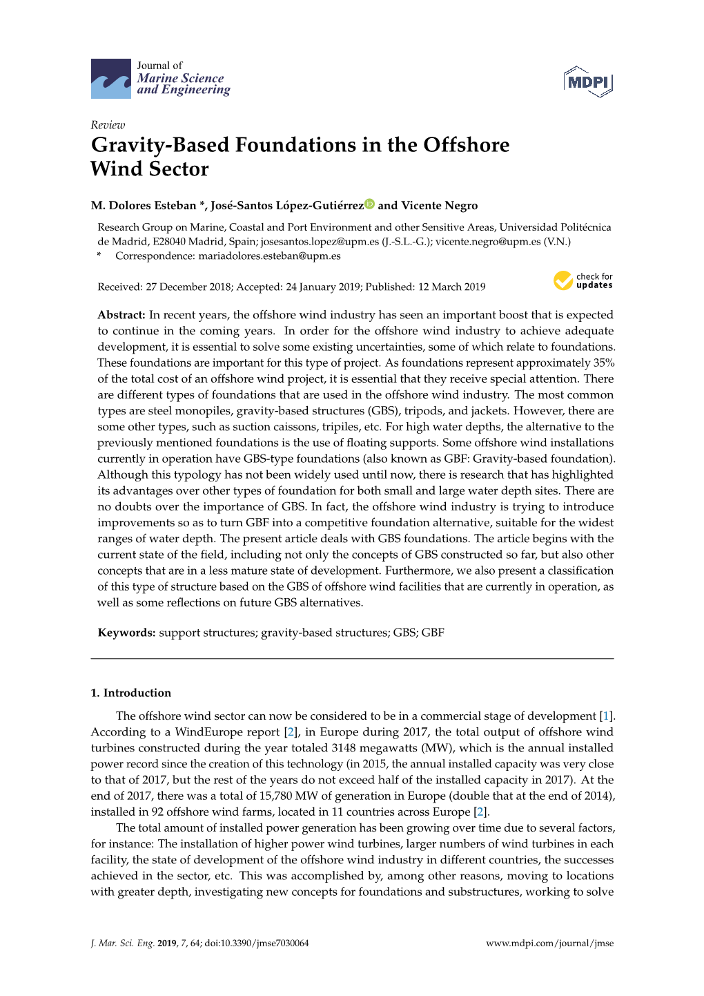 Gravity-Based Foundations in the Offshore Wind Sector