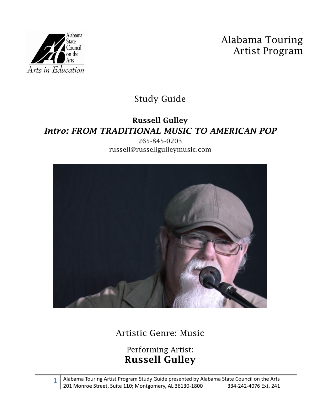 Russell Gulley Alabama Touring Artist Program