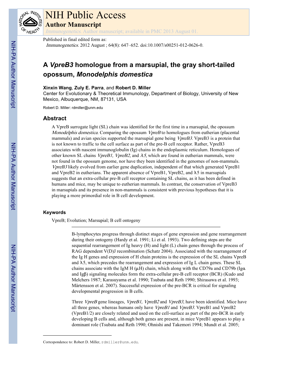 NIH Public Access Author Manuscript Immunogenetics