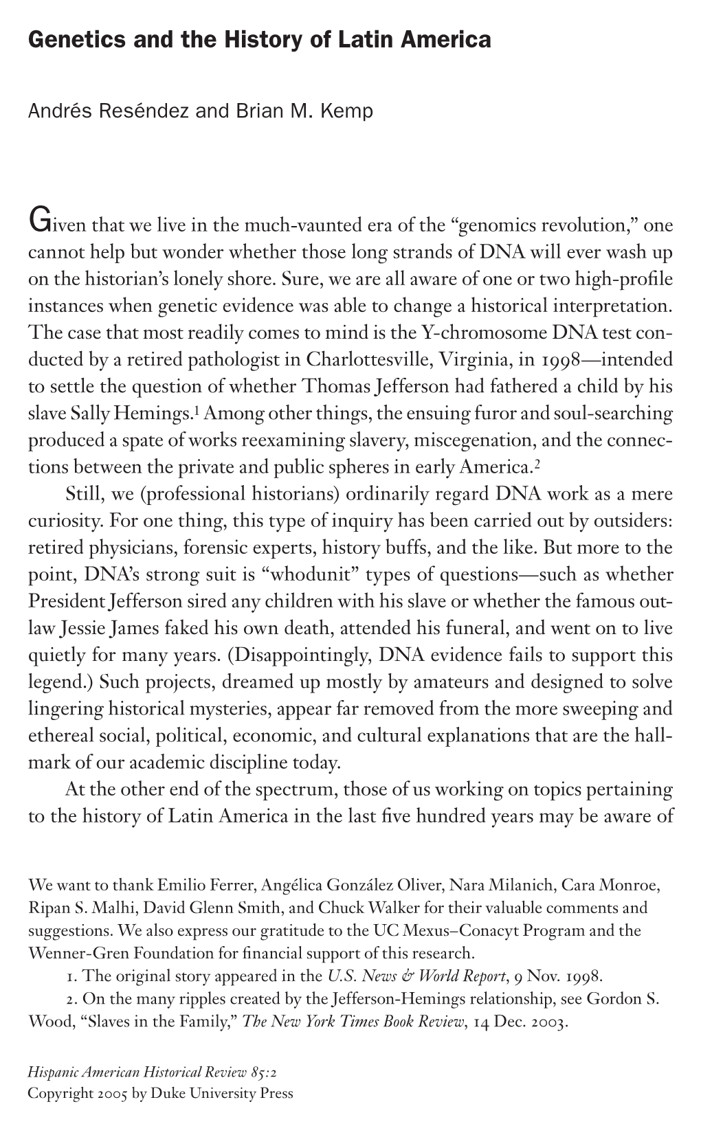 Genetics and the History of Latin America