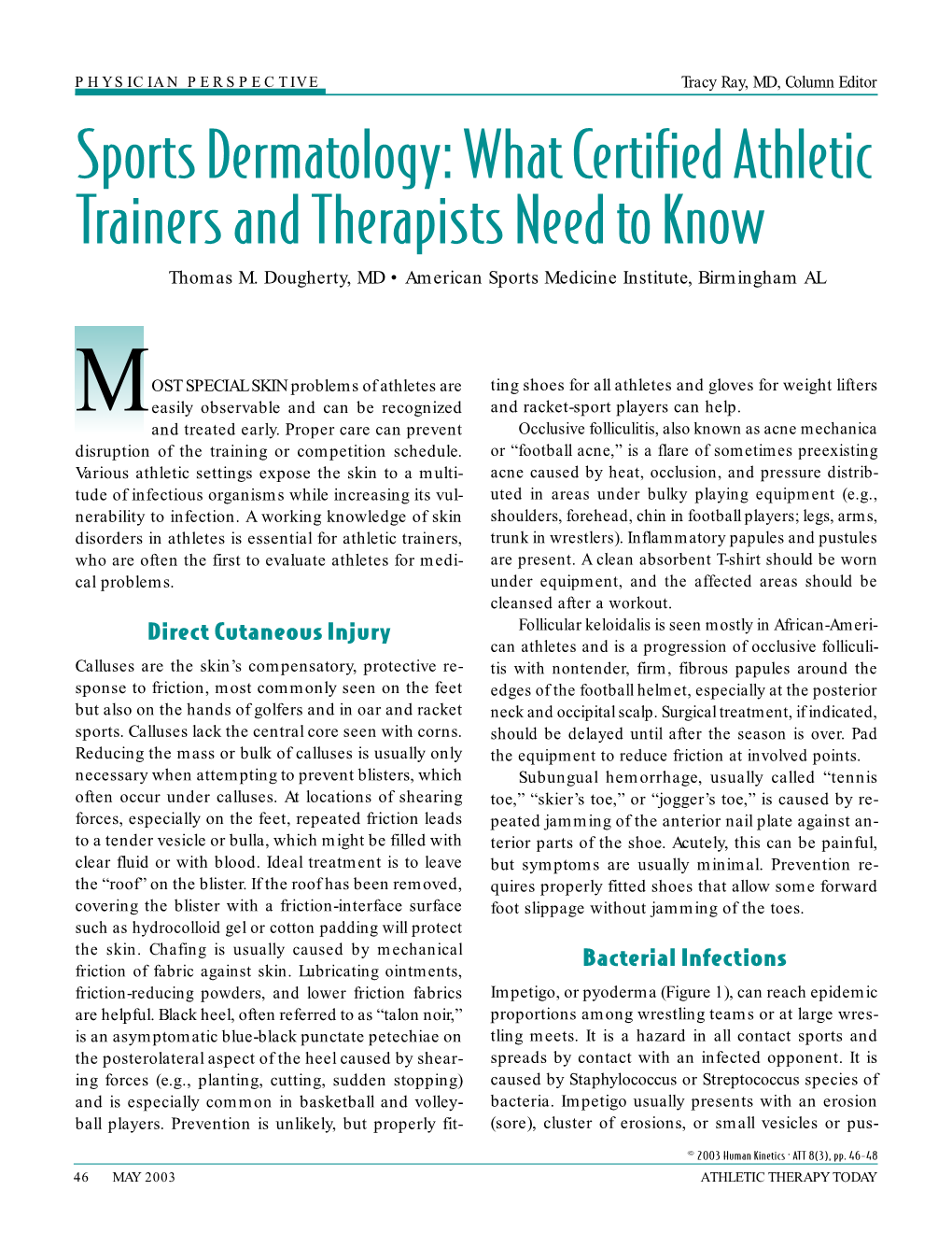 What Certified Athletic Trainers and Therapists Need to Know Thomas M