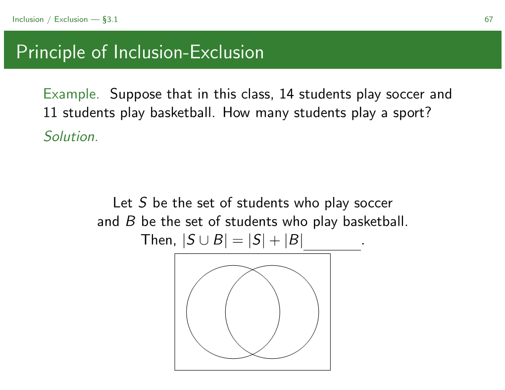 Principle of Inclusion-Exclusion