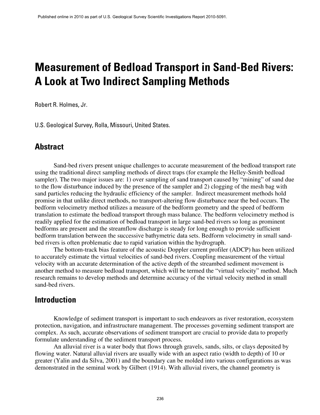 Measurement of Bedload Transport in Sand-Bed Rivers: a Look at Two Indirect Sampling Methods