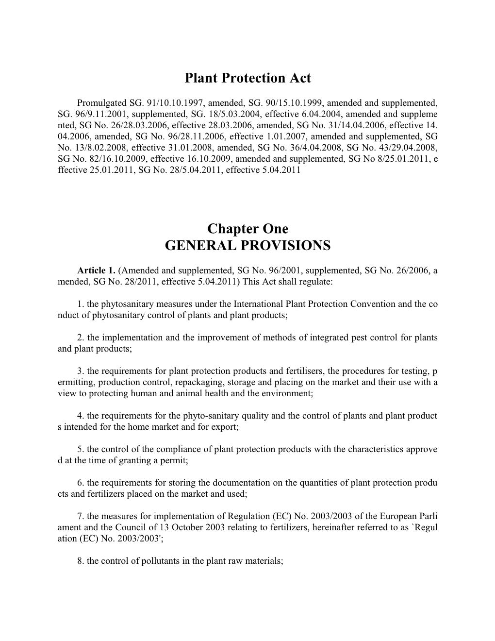 Plant Protection Act